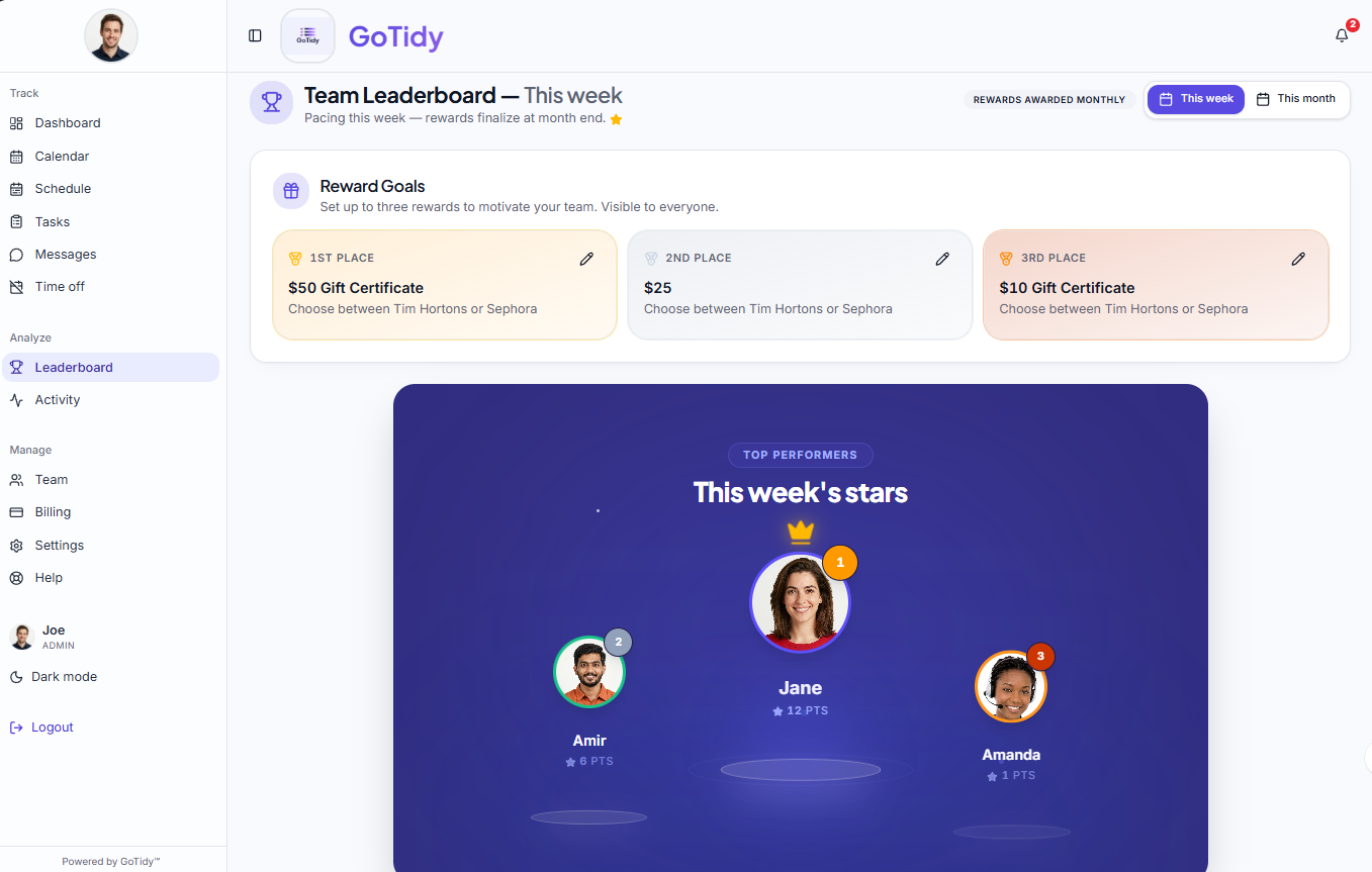 Leaderboard screenshot